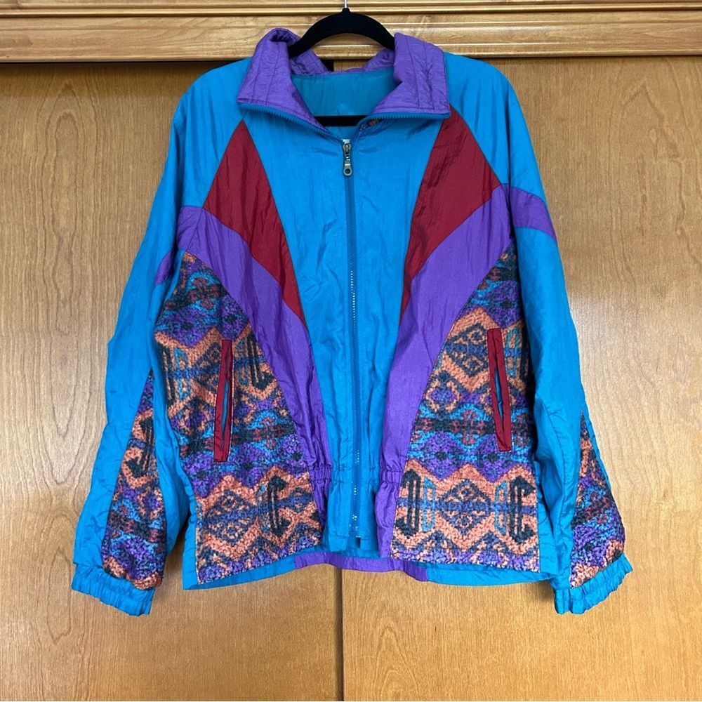 Vintage 90s Westside Connection Abstract Windbreaker Tracksuit Jacket Size Large